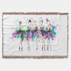 Aquarellballerinas: Illustration des hellen Tanzes Decke