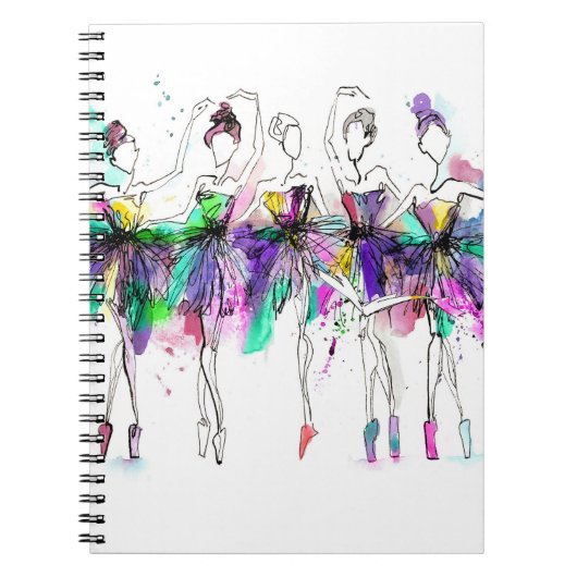 Aquarellballerinas: Illustration des hellen Tanzes Notizblock (Vorderseite)