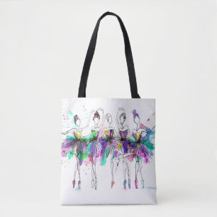 Aquarellballerinas: Illustration des hellen Tanzes Tasche