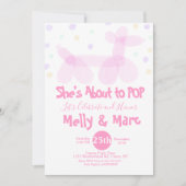 Aquarellballon Tiere Confetti Babydusche Einladung (Vorderseite)