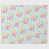 Aquarellballons auf blau geschenkpapier (Flach)