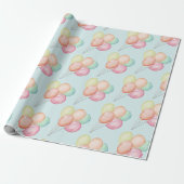 Aquarellballons auf blau geschenkpapier (Ungerollt)