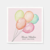 Aquarellballons auf der Pink Baby Dusche Serviette (Vorderseite)
