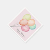 Aquarellballons auf der Pink Baby Dusche Serviette (Ecke)