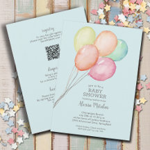 Aquarellballons Boy Baby in einer Dusche