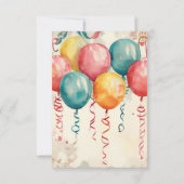 Aquarellballons Vintag Geburtstagskarte (Rückseite)