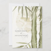 Aquarellbamboo Illustration Hochzeit Einladung (Rückseite)