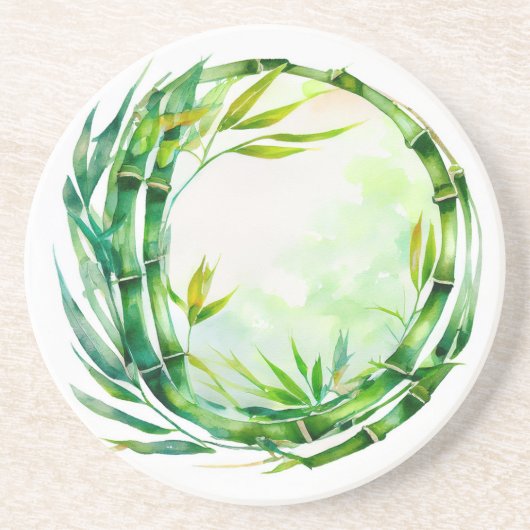 Aquarellbambusdesign Getränkeuntersetzer (Vorne)