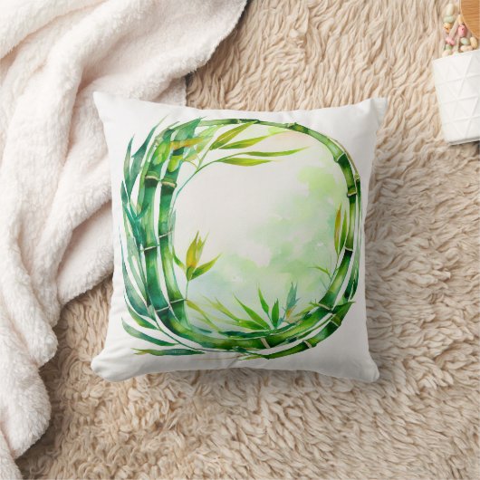 Aquarellbambusdesign Kissen (Decke)