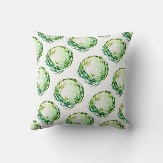 Aquarellbambusdesign Kissen (Rückseite)