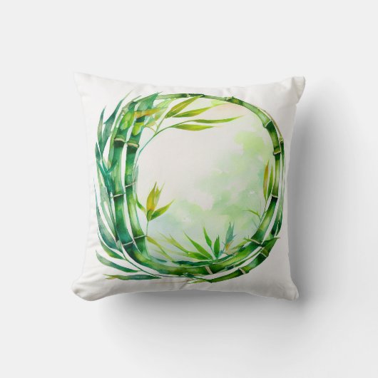 Aquarellbambusdesign Kissen (Vorderseite)