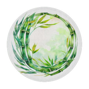 Aquarellbambusdesign Schneidebrett