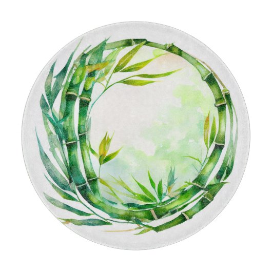 Aquarellbambusdesign Schneidebrett (Vorderseite)