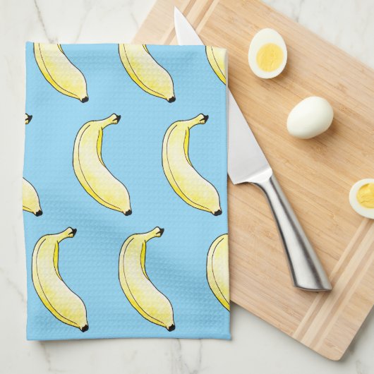 Aquarellbanane Geschirrtuch (Viertel Falte)