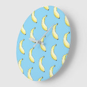 Aquarellbanane Große Wanduhr (Winkel)