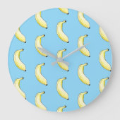 Aquarellbanane Große Wanduhr (Vorderseite)