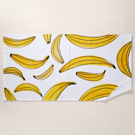 Aquarellbananen - gelb strandtuch (Vorderseite)