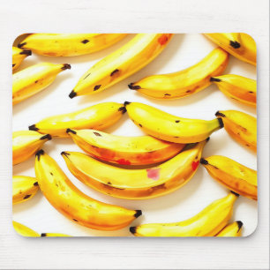 Aquarellbananen mit weißem Untergrund Mousepad