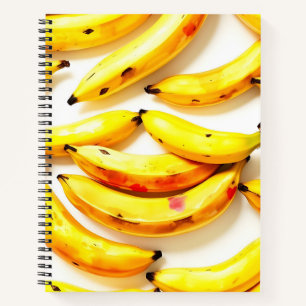 Aquarellbananen mit weißem Untergrund Notizblock