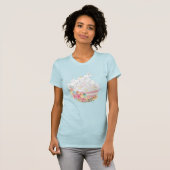 Aquarellbänder in Blume Ostereier T-Shirt (Vorne ganz)