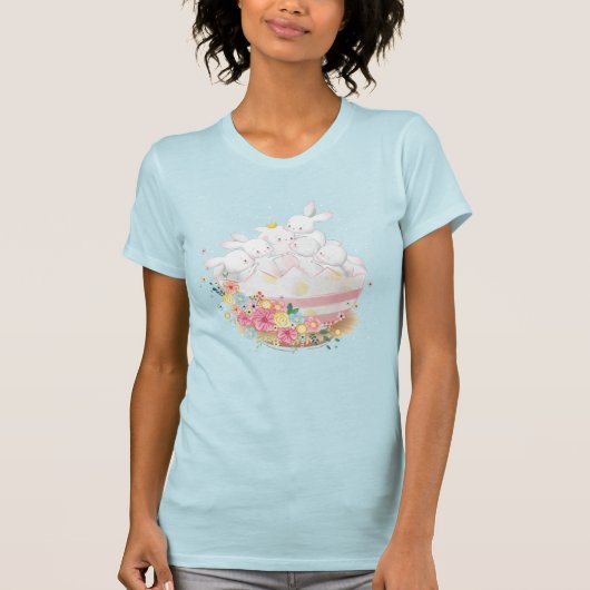 Aquarellbänder in Blume Ostereier T-Shirt (Vorderseite)