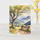 Aquarellbank und Beileid Karte (Gelbe Blume)