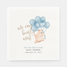 Aquarellbär Blue Balloon Baby Shower Classic R