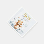 Aquarellbär Erster Geburtstag Papier Napkin Serviette (Ecke)
