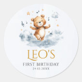 Aquarellbär Erstgeburt Gefälligkeitsaufkleber Runder Aufkleber (Vorderseite)