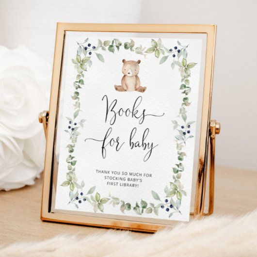 Aquarellbär, Eukalyptusbücher für Kinder Poster