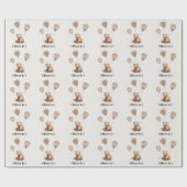 Aquarellbär Foto 1. Geburtstag Geschenkpapier (Flach)