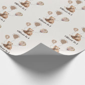 Aquarellbär Foto 1. Geburtstag Geschenkpapier (Ecke)