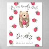 Aquarellbär - Getränke Poster (Vorne)