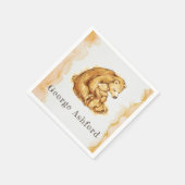 Aquarellbär handgemalt Personalisiert Serviette (Ecke)