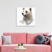 Aquarellbär Leinwanddruck (Insitu (Wohnzimmer))