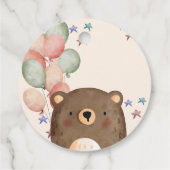 Aquarellbär mit Ballons Geburtstag Danke Geschenkanhänger (Rückseite)