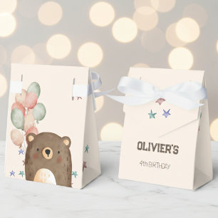 Aquarellbär mit Ballons Geburtstag Gustenbox Geschenkschachtel