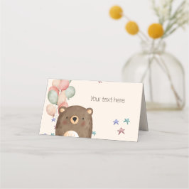 Aquarellbär mit Ballons Geburtstags-Platzkarte Platzkarte