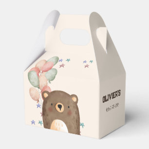 Aquarellbär mit Ballons Geburtstagsgeschenk Geschenkschachtel