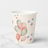Aquarellbär mit Ballons Geburtstagspacker Pappbecher (Rückseite)