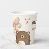 Aquarellbär mit Ballons Geburtstagspacker Pappbecher (Vorderseite)