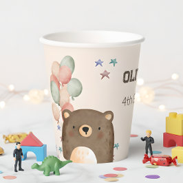Aquarellbär mit Ballons Geburtstagspacker Pappbecher