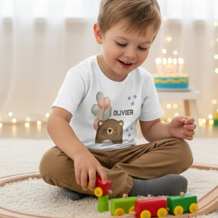 Aquarellbär mit Ballons Kleinkind T - Shirt