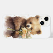 Aquarellbär mit Bouquet Case-Mate iPhone Hülle (Rückseite (Horizontal))