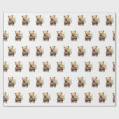 Aquarellbär mit Bouquet Geschenkpapier (Flach)