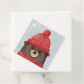 Aquarellbär niedlich. Weihnachtswaldtier Geschenkanhänger (Beispiel)