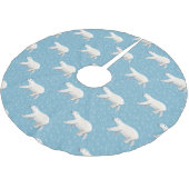 Aquarellbär Polyester Weihnachtsbaumdecke (Schrägansicht)