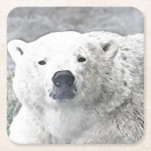 Aquarellbär Rechteckiger Pappuntersetzer (Vorderseite)