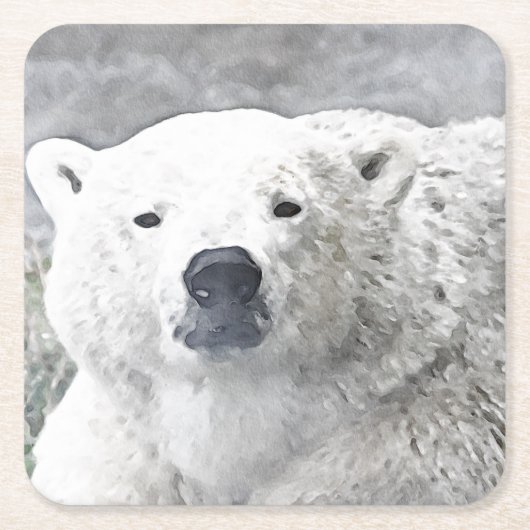 Aquarellbär Rechteckiger Pappuntersetzer (Vorderseite)