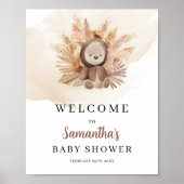 Aquarellbär Sweatshirt Pampas erthy welcome Poster (Vorne)